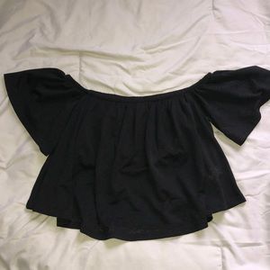 Atmosphere cropped off the shoulder top